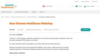New Siemens Healthcare Webshop - Siemens Healthineers USA