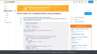 How to login into a website without using sendkeys? - Stack Overflow