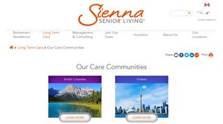 Our Care Communities - Sienna Senior Living