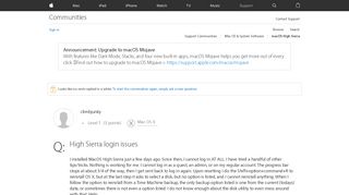 High Sierra login issues - Apple Community