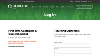 Login – Sierra Club Online Store