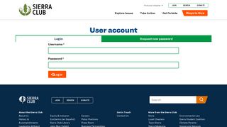 User account | Sierra Club