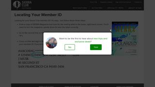 Locating Your Member ID | Sierra Club Outings