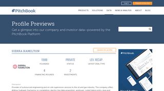 Sierra Hamilton Company Profile: Funding & Investors | PitchBook