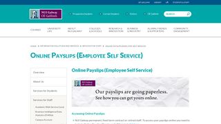 Online Payslips (Employee Self Service) - NUI Galway