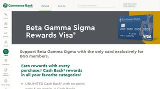 Beta Gamma Sigma Rewards Visa® Credit Card | Commerce Bank