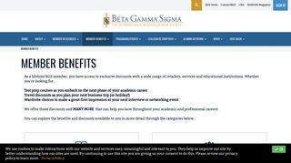 Member Benefits - Beta Gamma Sigma