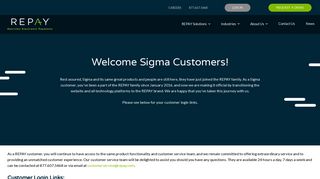 Welcome Sigma Customers - REPAY