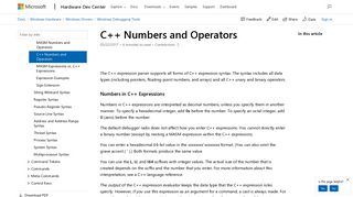 C++ Numbers and Operators - Windows drivers | Microsoft Docs