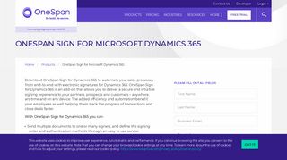 OneSpan Sign for Microsoft Dynamics 365 | OneSpan - eSignLive