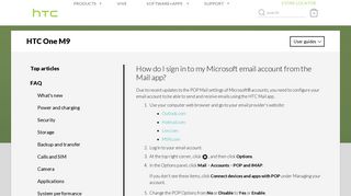 HTC One M9 - How do I sign in to my Microsoft email account fro ...
