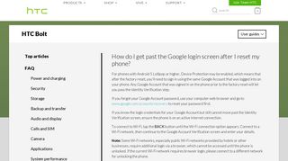 HTC Bolt - How do I get past the Google login screen after I - Support ...