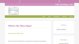 What's My Mars Sign? - Cafe Astrology .com