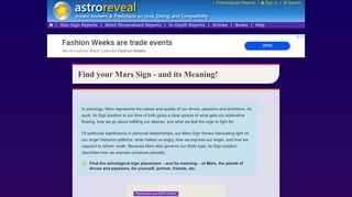 Find Your Mars Sign - and its Meaning! | AstroReveal.com