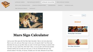 Mars Sign Calculator - Astrology Library