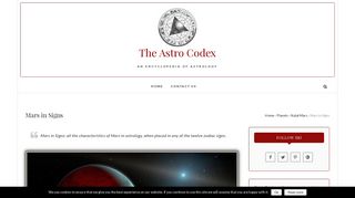 Mars in Signs - Astrology • The Astro Codex