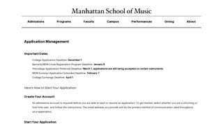 Application Management - Admissions - Manhattan School of Music