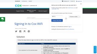 Signing In to Cox WiFi
