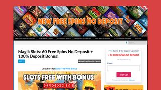 Magik Slots: 60 Free Spins No Deposit + 100% Deposit Bonus! - New ...