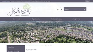 Sign up for eBill | Johnston, IA - Official Website - City of Johnston