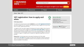 VAT registration: how to apply and when | nibusinessinfo.co.uk