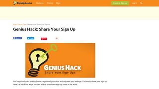 Genius Hack: Share Your Sign Up