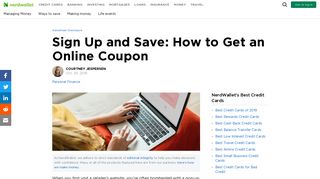 Sign Up and Save: How to Get an Online Coupon - NerdWallet