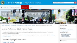 City of Chicago :: Apply to Perform at a DCASE Event or Venue