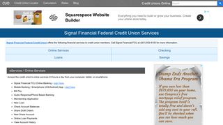 Signal Financial Federal Credit Union Services: Savings, Checking ...