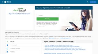 Signal Financial Federal Credit Union: Login, Bill Pay, Customer ...