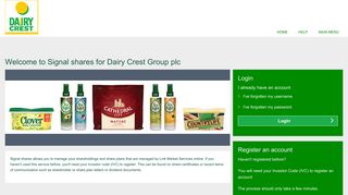 Signal shares for Dairy Crest Group plc