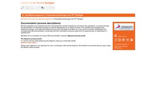 Documentation (process descriptions) - HFT Stuttgart
