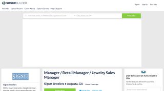 Manager / Retail Manager / Jewelry Sales Manager Jobs in Augusta, GA