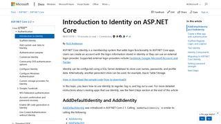 Introduction to Identity on ASP.NET Core | Microsoft Docs