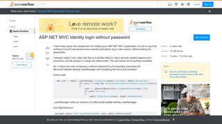 ASP.NET MVC Identity login without password - Stack Overflow