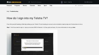 How do I sign into my Telstra TV? | SBS On Demand