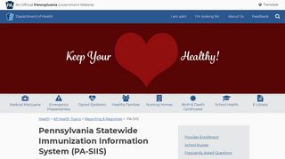 PA-SIIS - Pennsylvania Department of Health - PA.gov