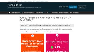 How do I Login to my Reseller Web Hosting Control ... - Silicon House