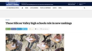 These Silicon Valley high schools rule in new rankings - The Business ...