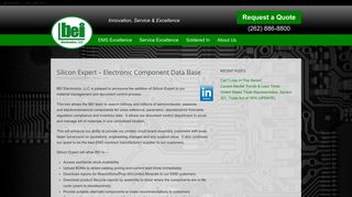 Silicon Expert – Electronic Component Data Base | BEI Electronics, LLC
