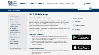 SILS Mobile App | Regina Public Library