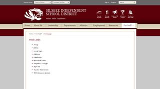 For Staff / Homepage - Silsbee ISD
