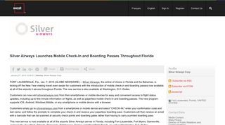 Silver Airways Launches Mobile Check-In and Boarding Passes ...