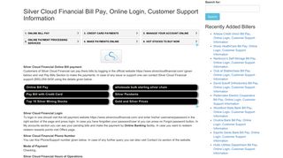 Silver Cloud Financial Bill Pay, Online Login, Customer Support ...