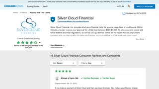 Top 44 Reviews and Complaints about Silver Cloud Financial