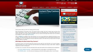 Instant Play Casinos - Silver Oak Casino