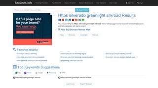 Https silverado greenlight silkroad Results For Websites Listing