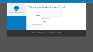 NTSP Provider Portal: Log in