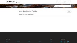 Your Login and Profile – Silvercar Support