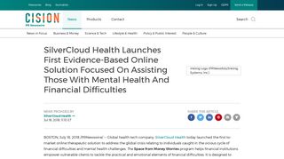 SilverCloud Health Launches First Evidence-Based Online Solution ...